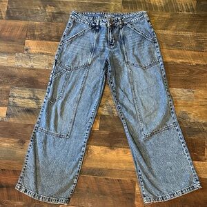 Rewash Women's Blue Cargo Jeans